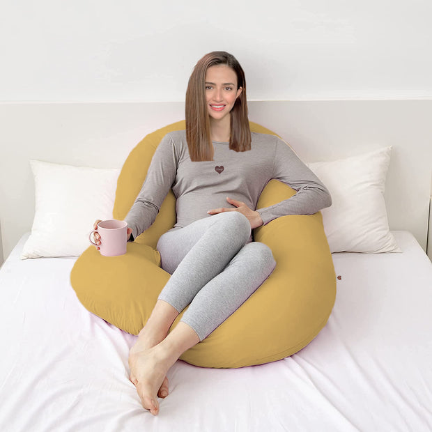 Mustard- C Premium LYTE Pregnancy Body Pillow | Maternity Pillow