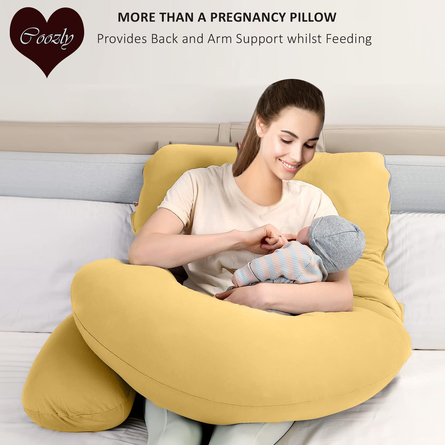 Mustard-Coozly Belly Back Pregnancy Pillow