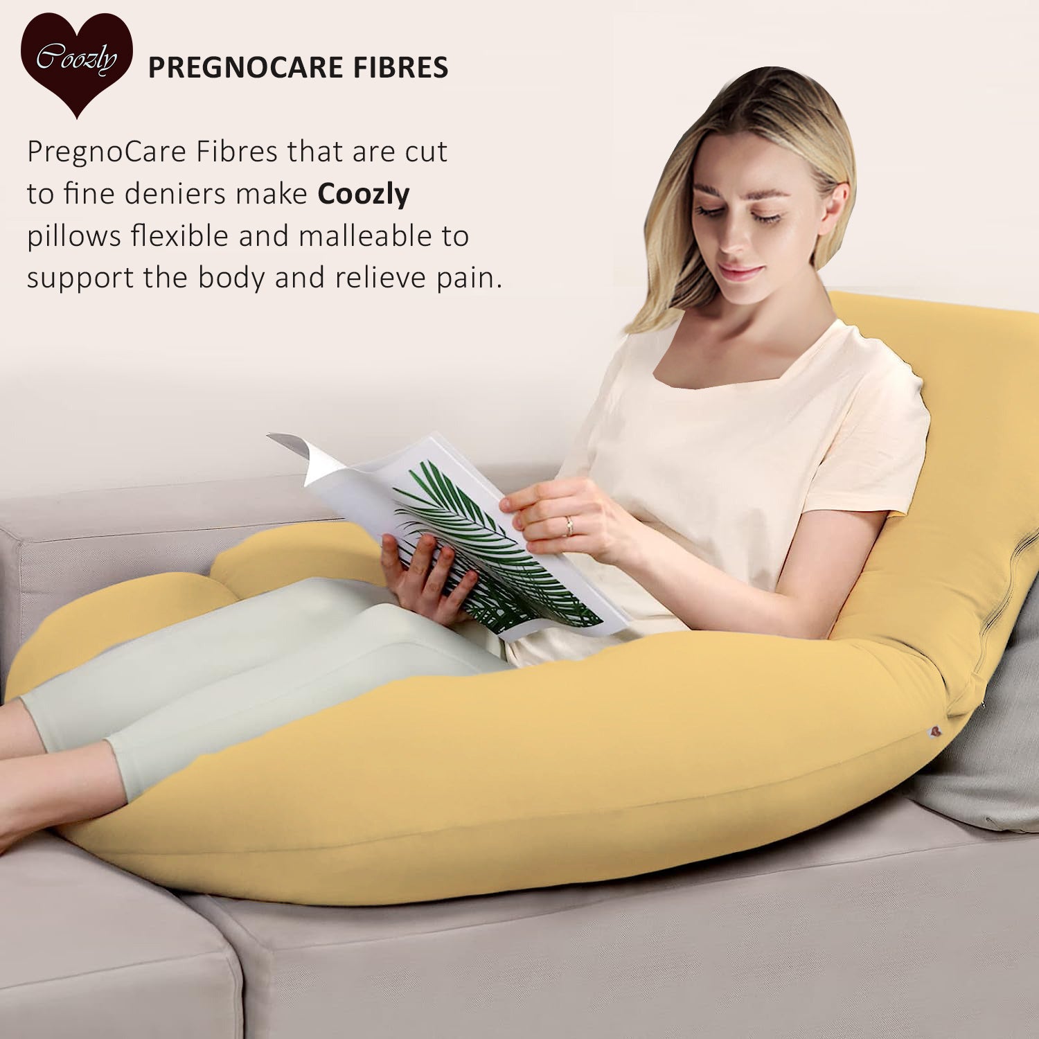 Mustard-Coozly Belly Back Pregnancy Pillow