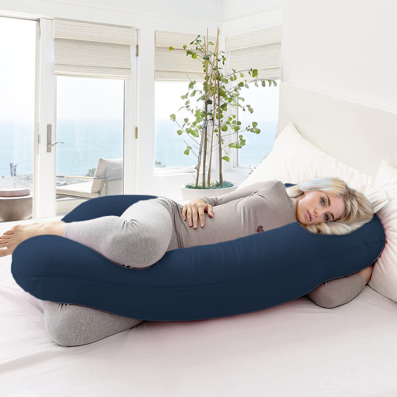 Navy - C Premium LYTE Pregnancy Body Pillow | Maternity Pillow