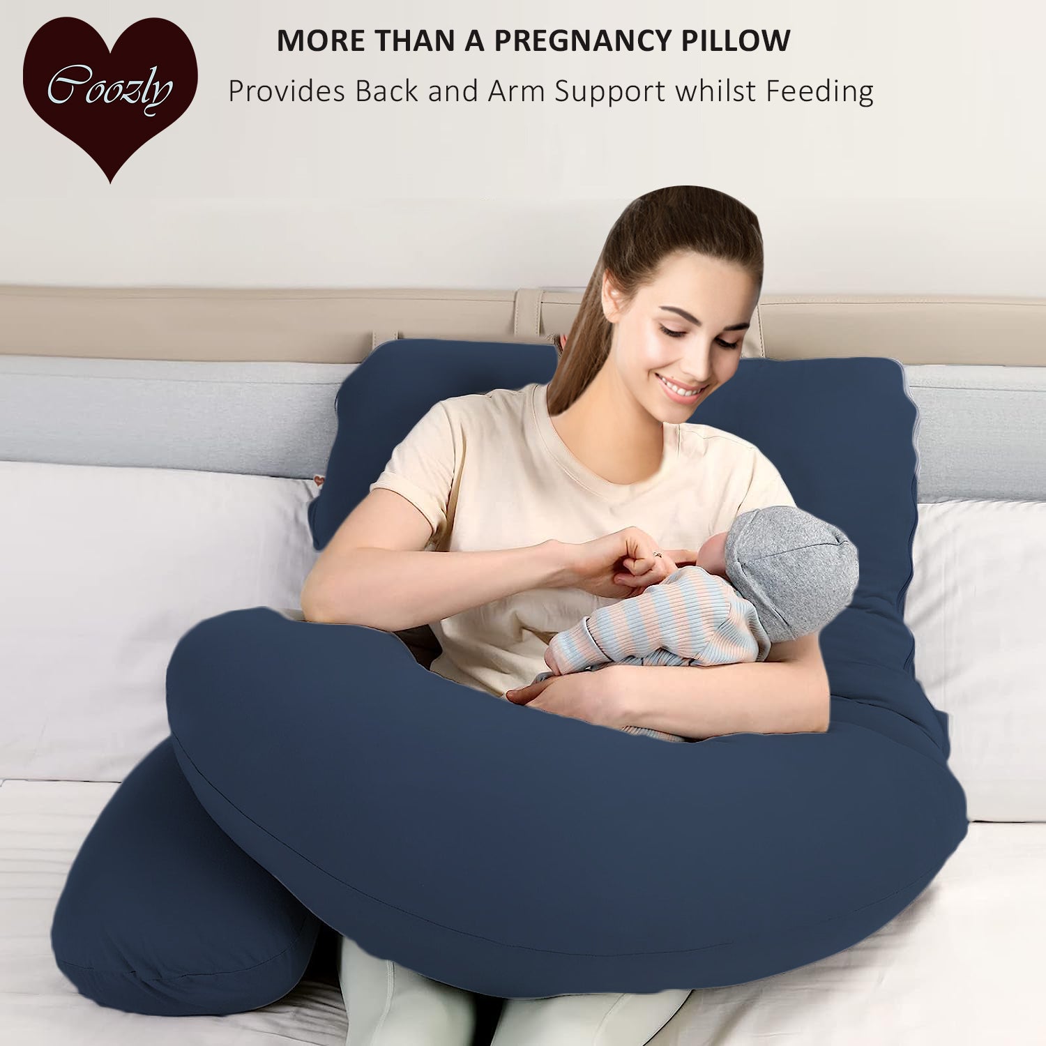 Navy-Coozly Belly Back Pregnancy Pillow