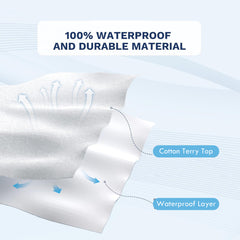 Cotton Terry Mattress Protector - White