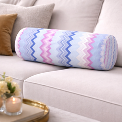 Bolster Pillow With Removable Cover - Pink Chevron