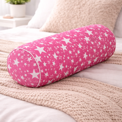 Bolster Pillow With Removable Cover - Pink Star