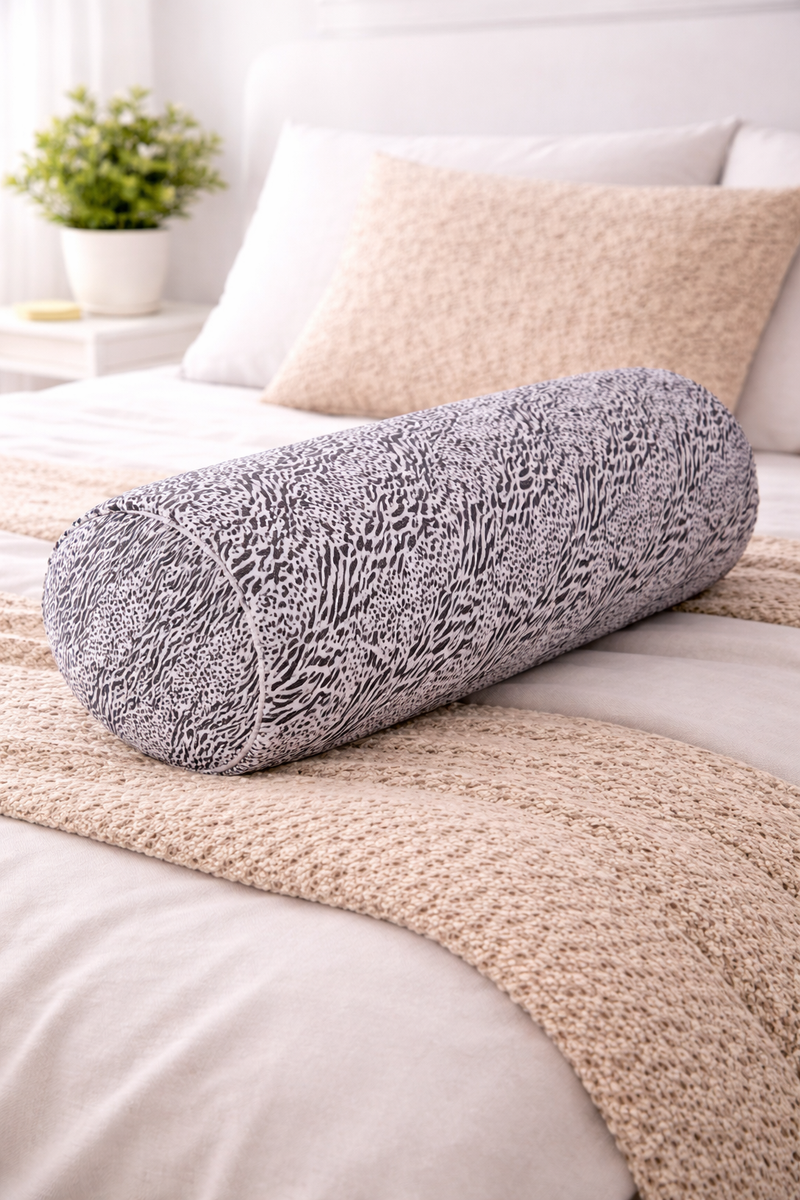 Bolster Pillow With Removable Cover - Black N White