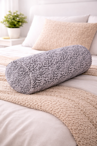 Bolster Pillow With Removable Cover - Black N White