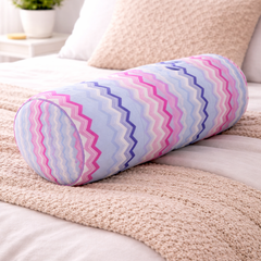 Bolster Pillow With Removable Cover - Pink Chevron