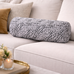 Bolster Pillow With Removable Cover - Black N White