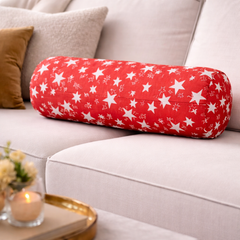 Bolster Pillow With Removable Cover - Red Star