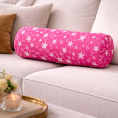 Bolster Pillow With Removable Cover - Pink Star