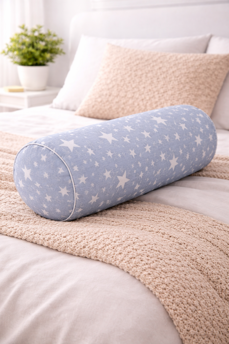 Bolster Pillow With Removable Cover - Grey Star