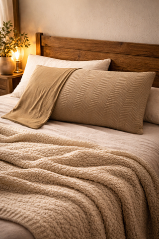 Coozly Weighted Pillow Beige- 20 X 36 inches | All season