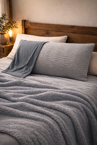 Coozly Weighted Pillow Grey- 20 X 36 inches | All season