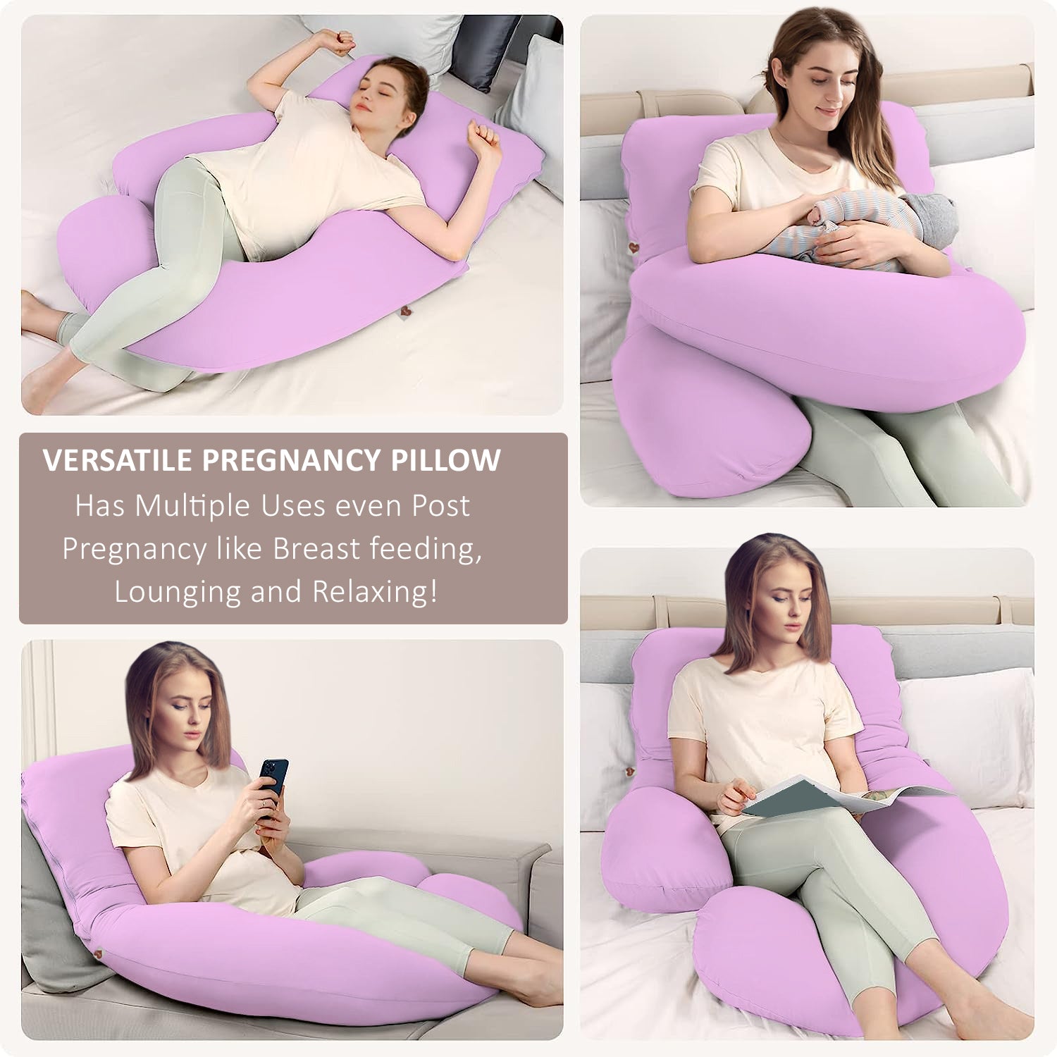 Light Pink - Coozly Belly Back Pregnancy Pillow