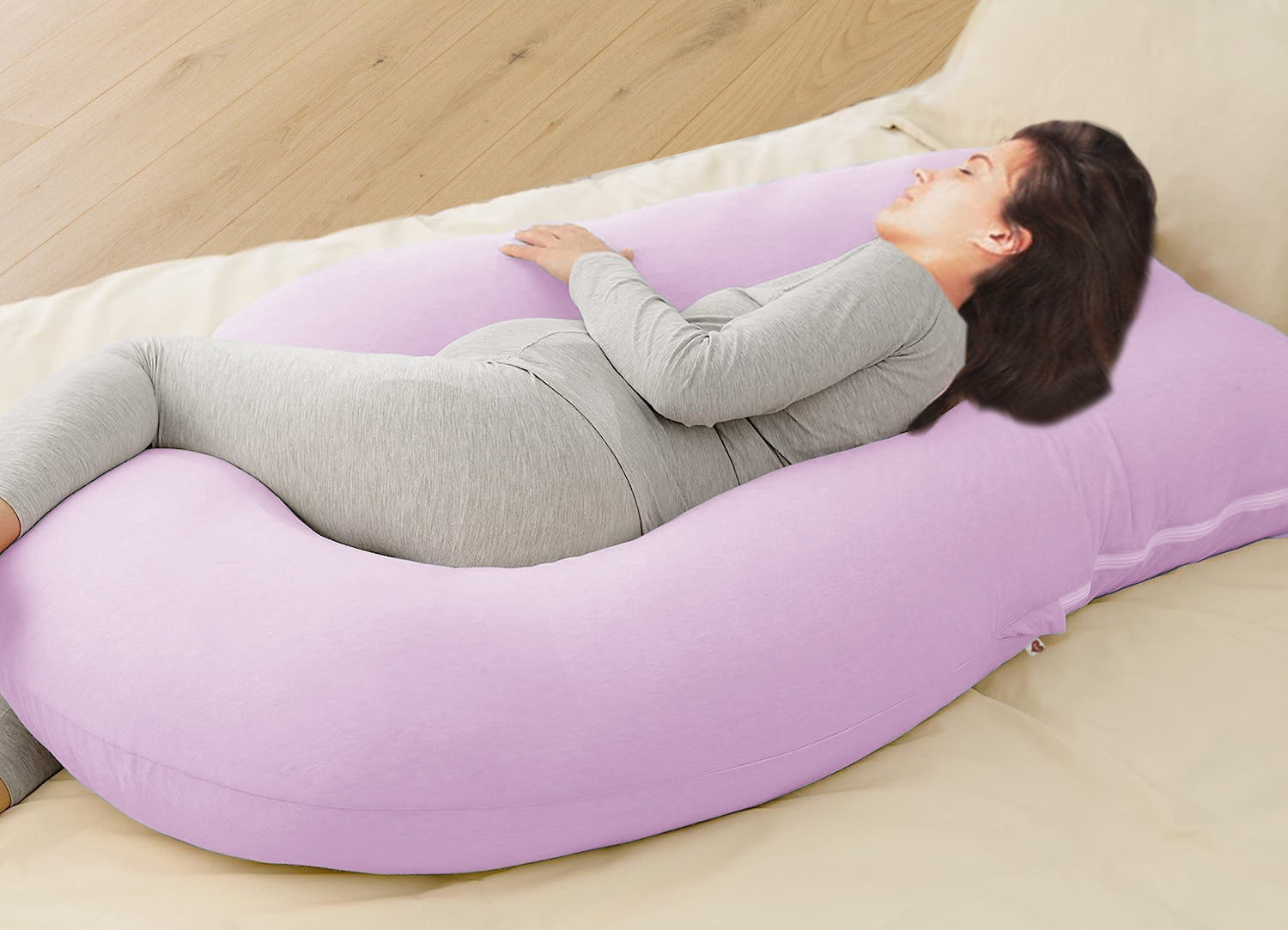 Light Pink - Coozly Belly Back Pregnancy Pillow