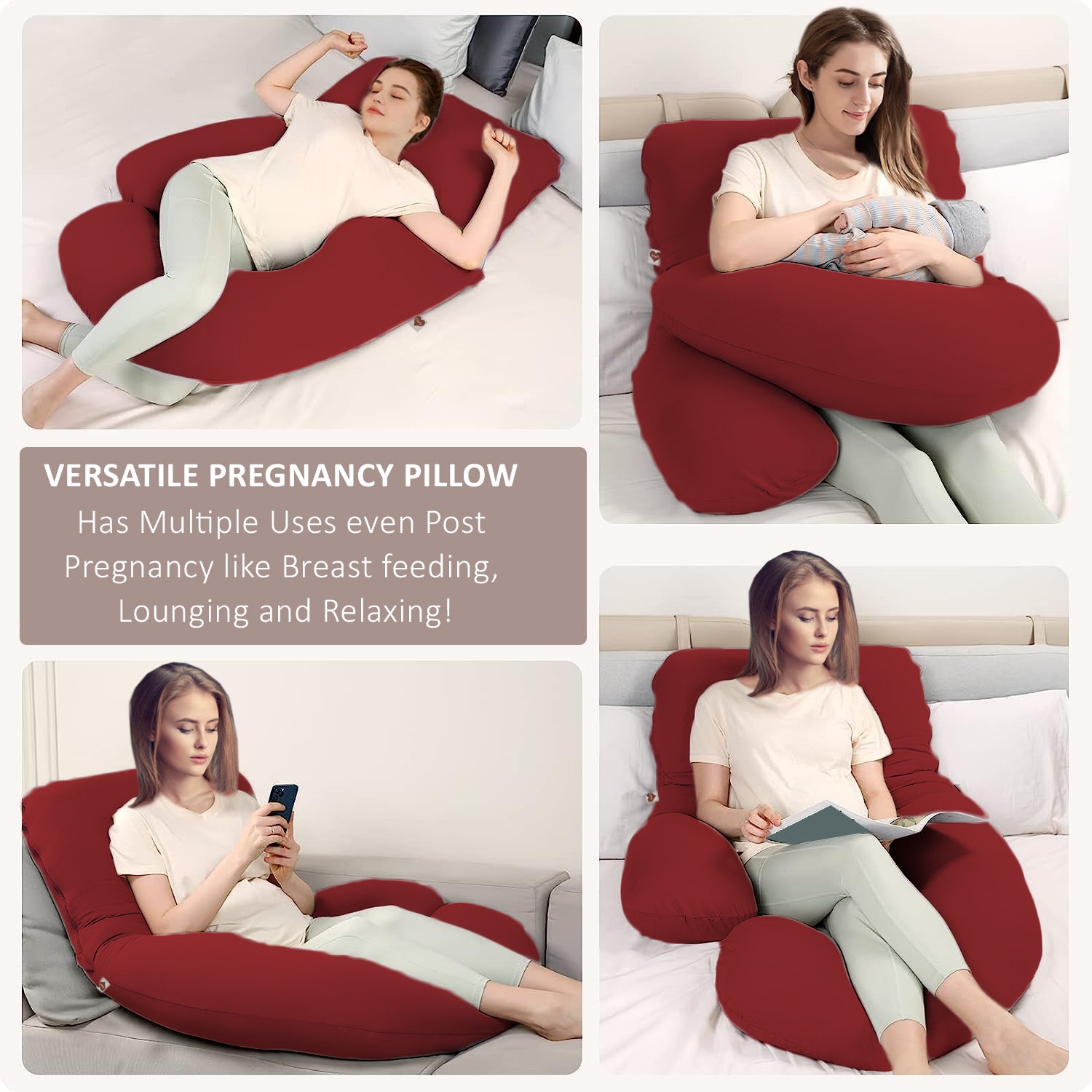 Red-Coozly Belly Back Pregnancy Pillow