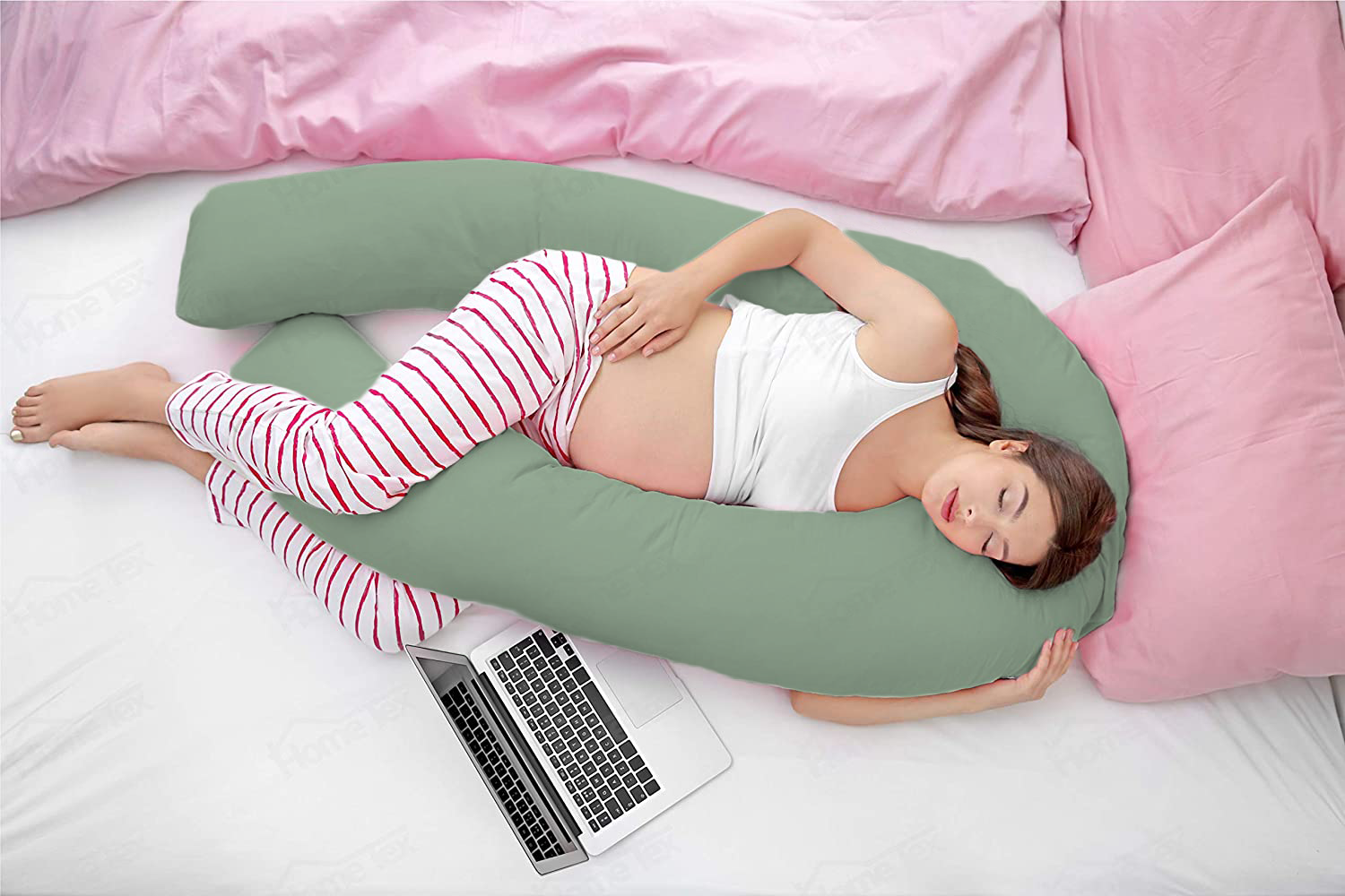 Sage Green -Coozly U Premium LYTE Pregnancy Body Pillow