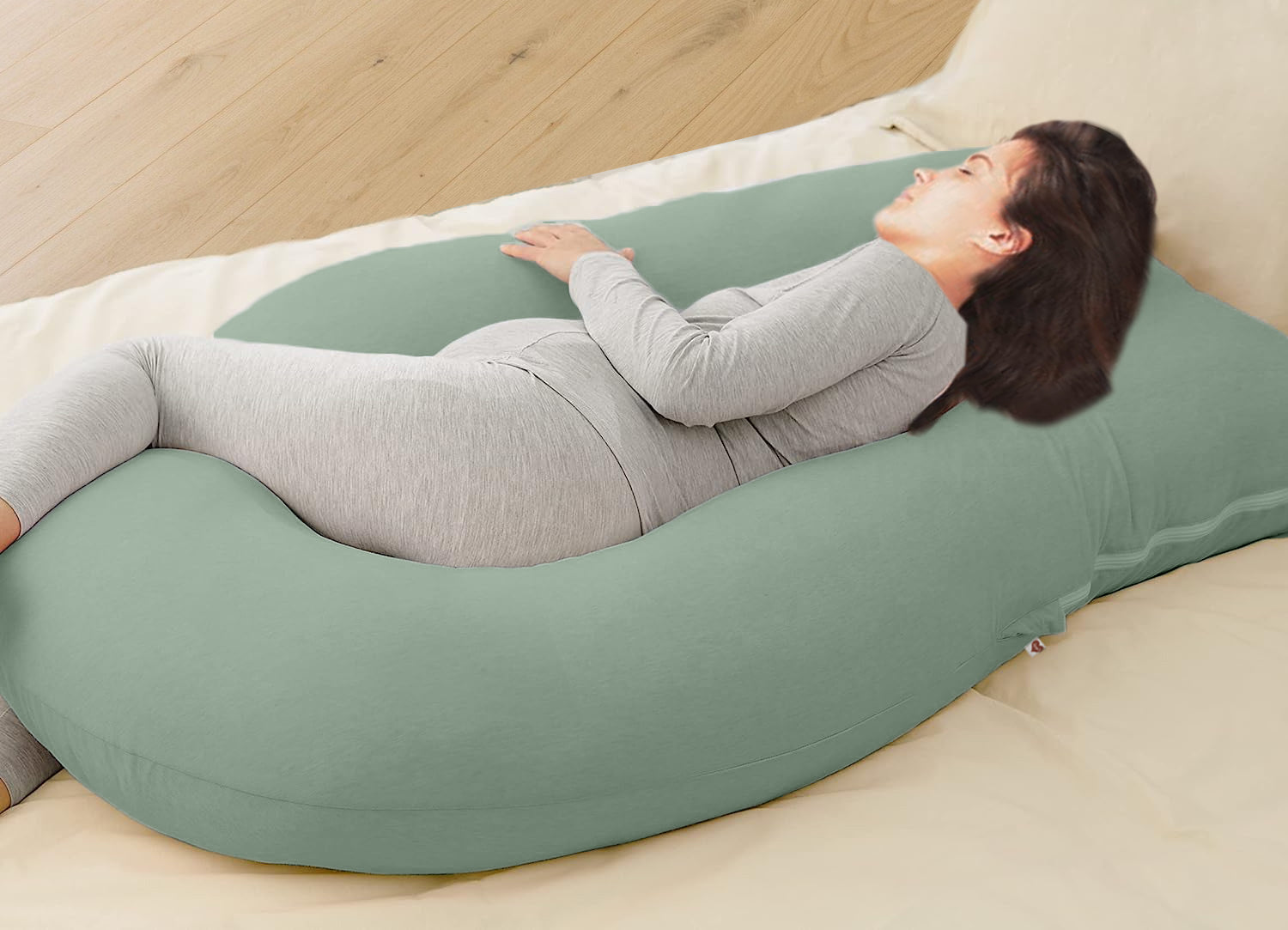 Sage-Coozly Belly Back Pregnancy Pillow