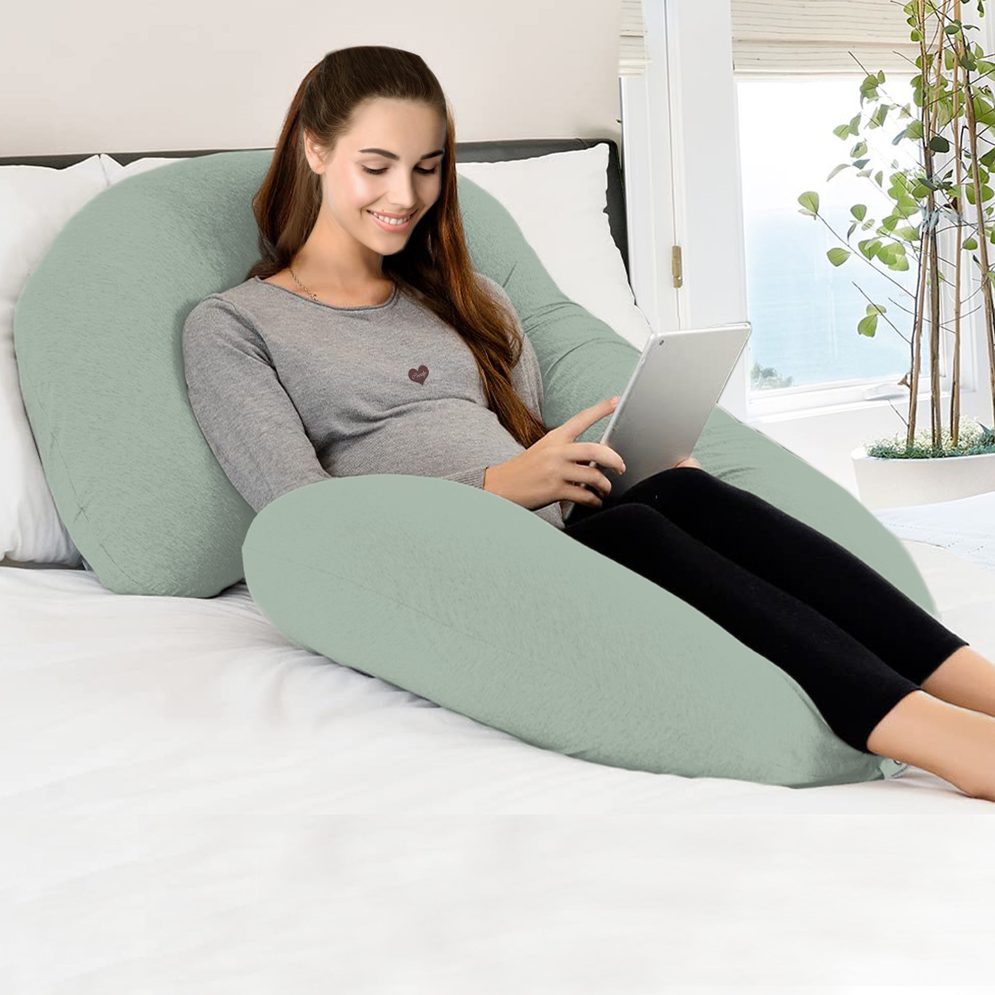 Sage Green - C Premium LYTE Pregnancy Body Pillow | Maternity Pillow