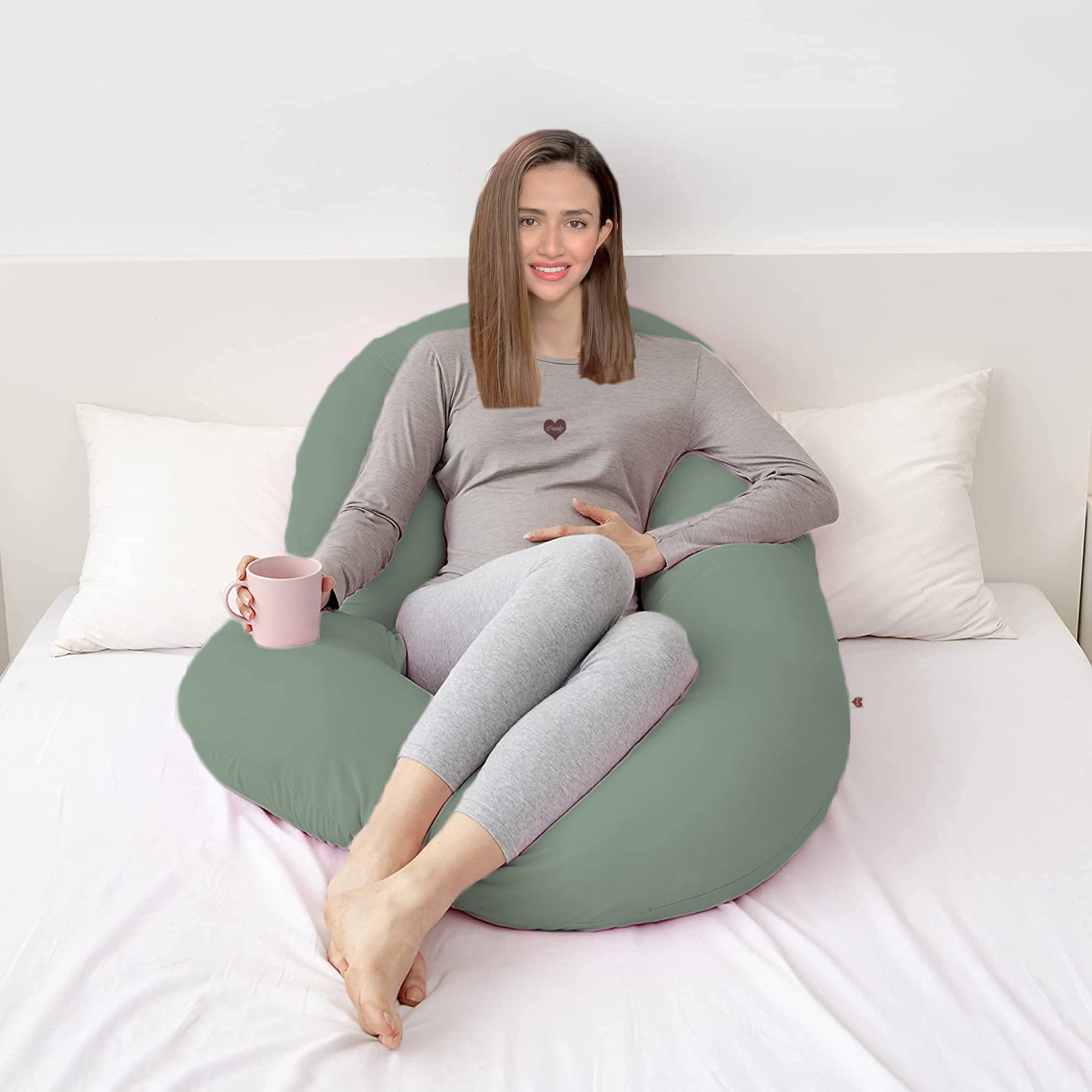 Sage Green - C Premium LYTE Pregnancy Body Pillow | Maternity Pillow