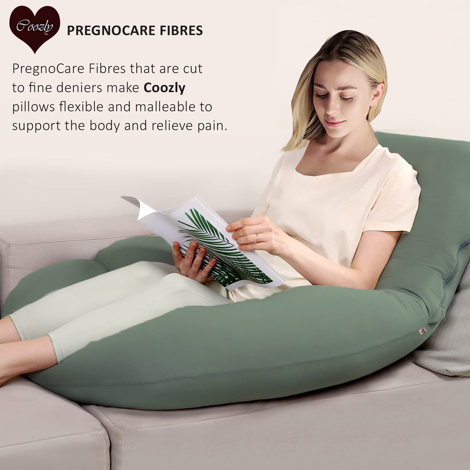 Sage-Coozly Belly Back Pregnancy Pillow