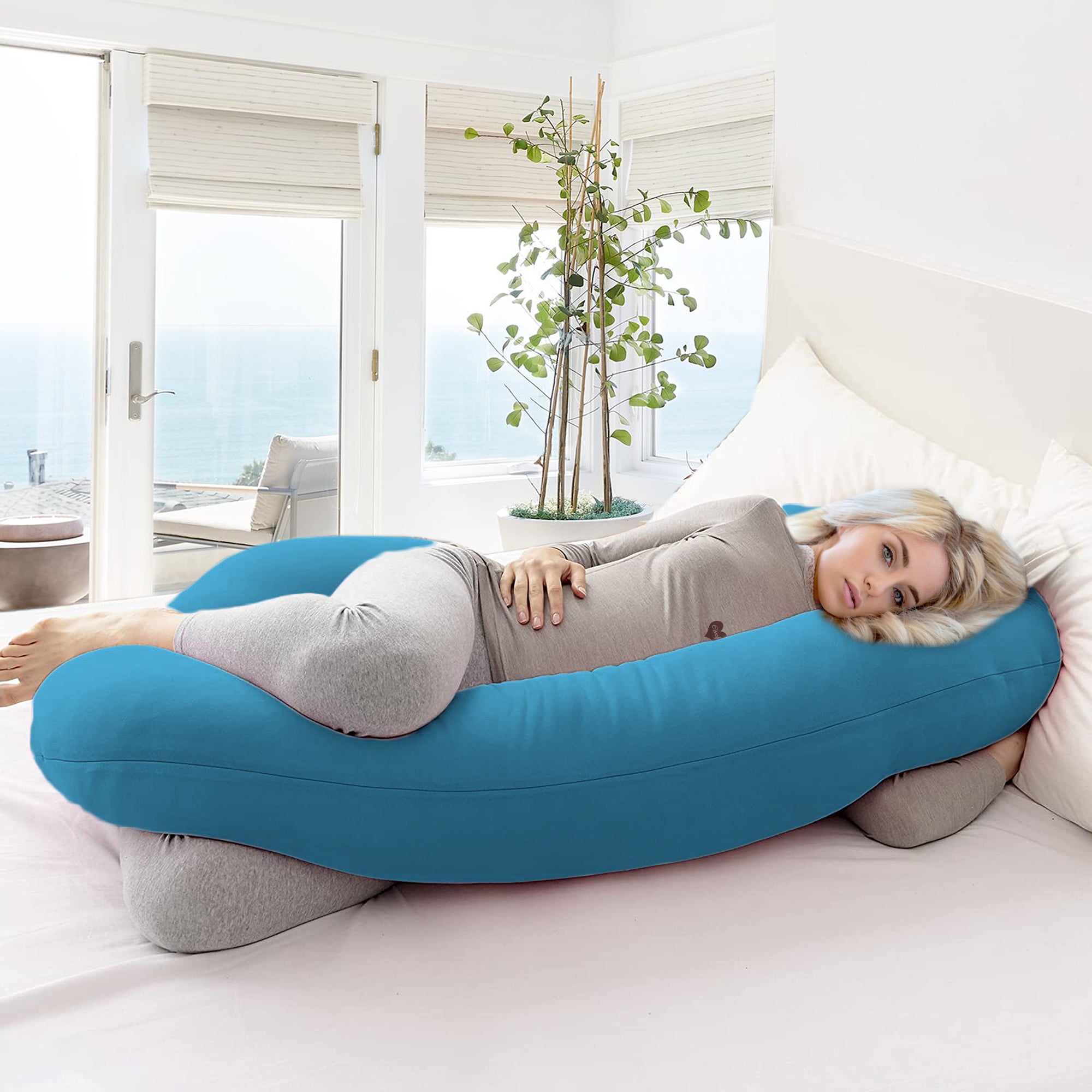 Turquoise - C Premium LYTE Pregnancy Body Pillow | Maternity Pillow