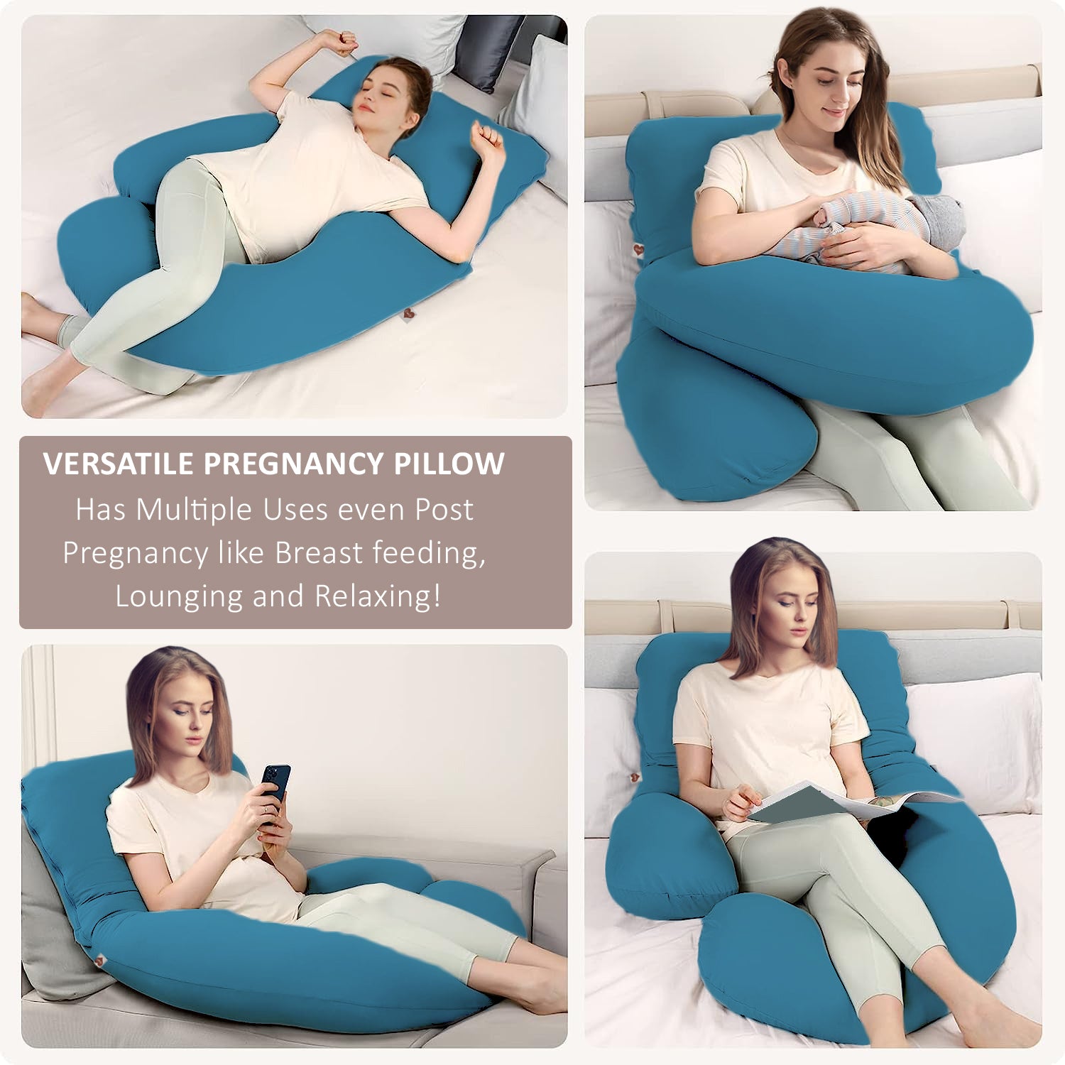 Turquoise-Coozly Belly Back Pregnancy Pillow