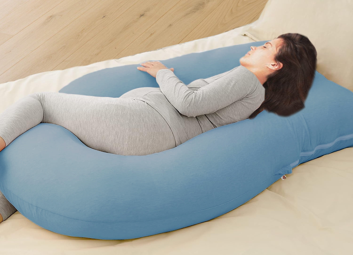 Turquoise-Coozly Belly Back Pregnancy Pillow