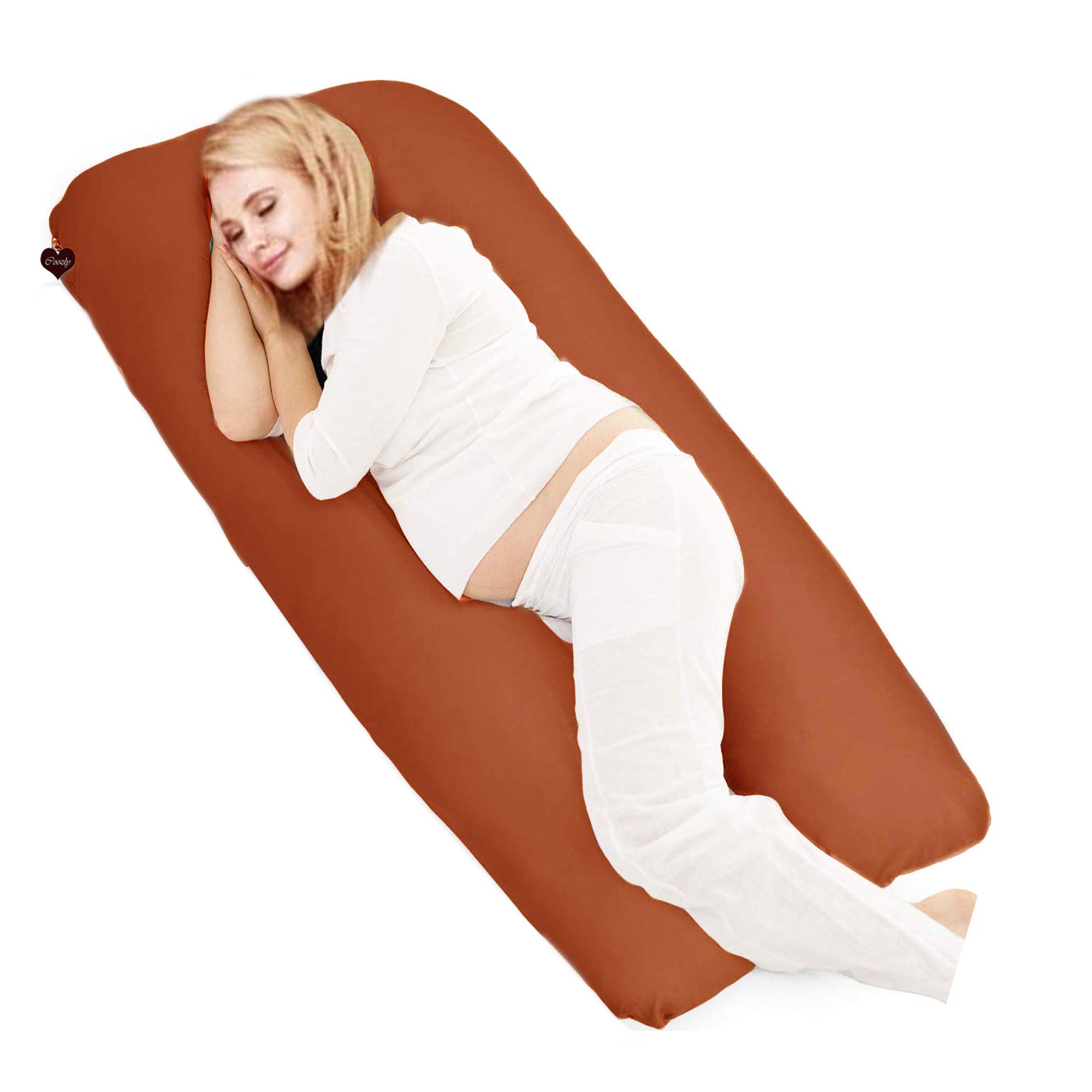 Brick Orange -Coozly U Premium LYTE Pregnancy Body Pillow
