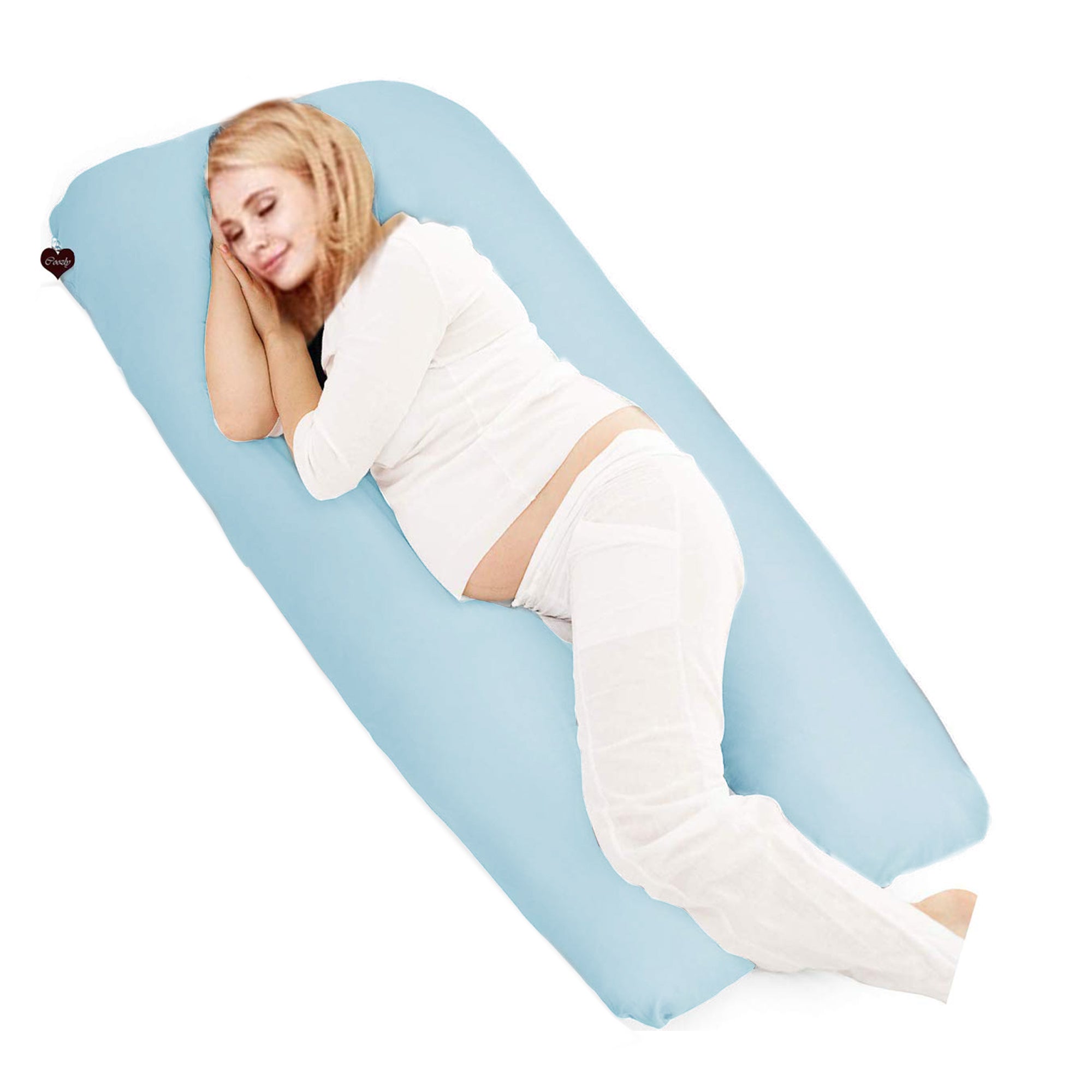 Light Blue-Coozly U Premium LYTE Pregnancy Body Pillow