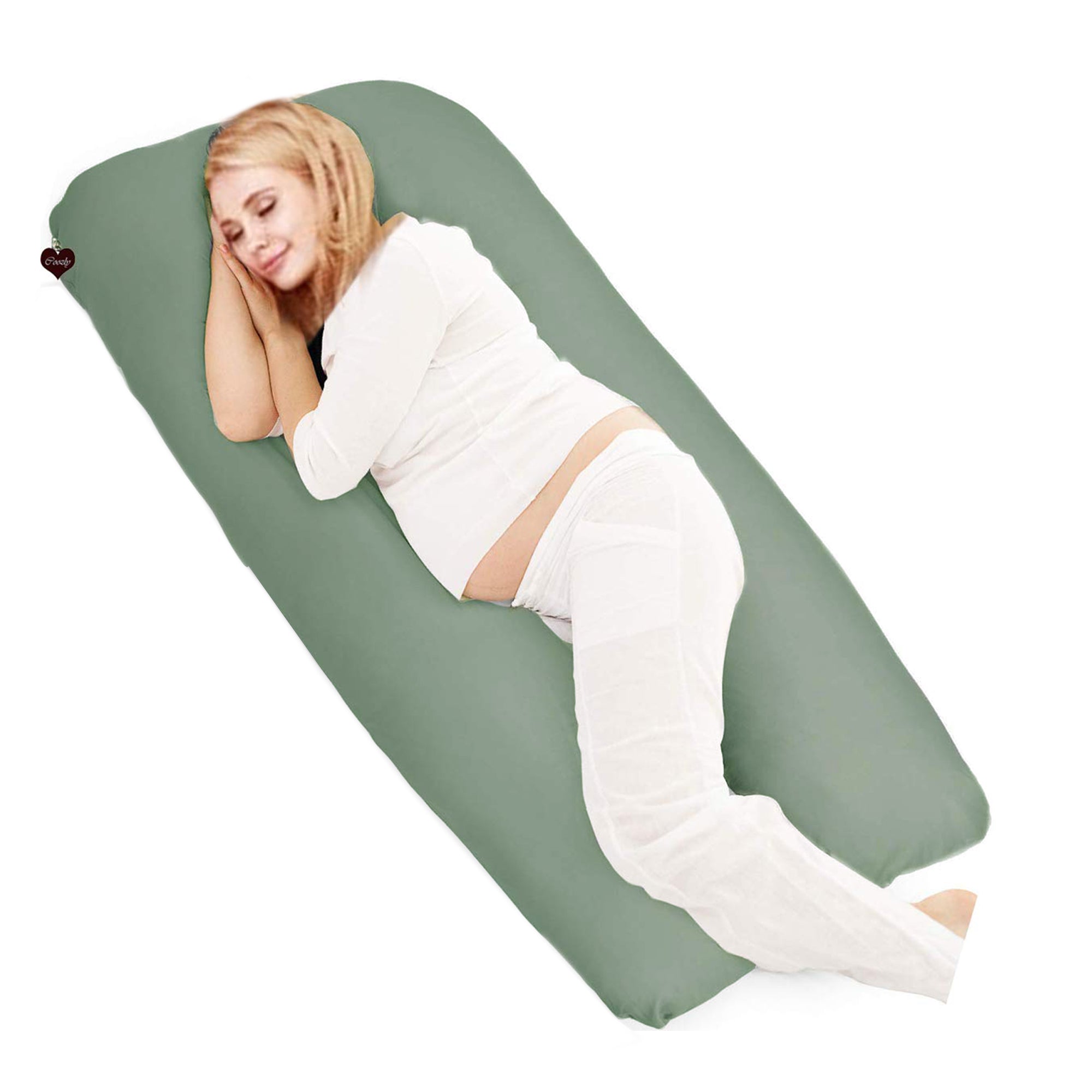 Sage Green -Coozly U Premium LYTE Pregnancy Body Pillow
