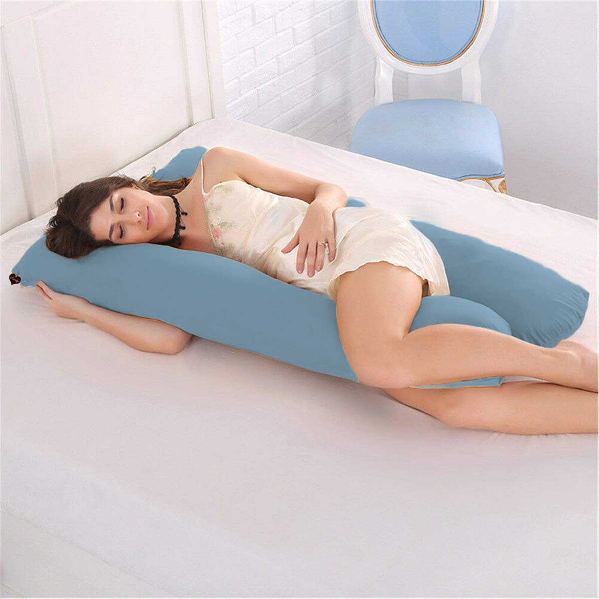 Light Blue - Coozly Basic Body Contour Pregnancy Pillow