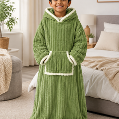 Green Coozly Premium Wearable Blanket | Ultra Soft Double-Sided Fur Blanket Hoodie | Oversized Hooded Blanket with Pocket | Cozy Lounging & Sleeping Blanket | Baby, Teen & Adult