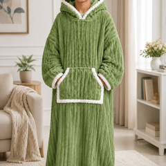 Green Coozly Premium Wearable Blanket | Ultra Soft Double-Sided Fur Blanket Hoodie | Oversized Hooded Blanket with Pocket | Cozy Lounging & Sleeping Blanket | Baby, Teen & Adult
