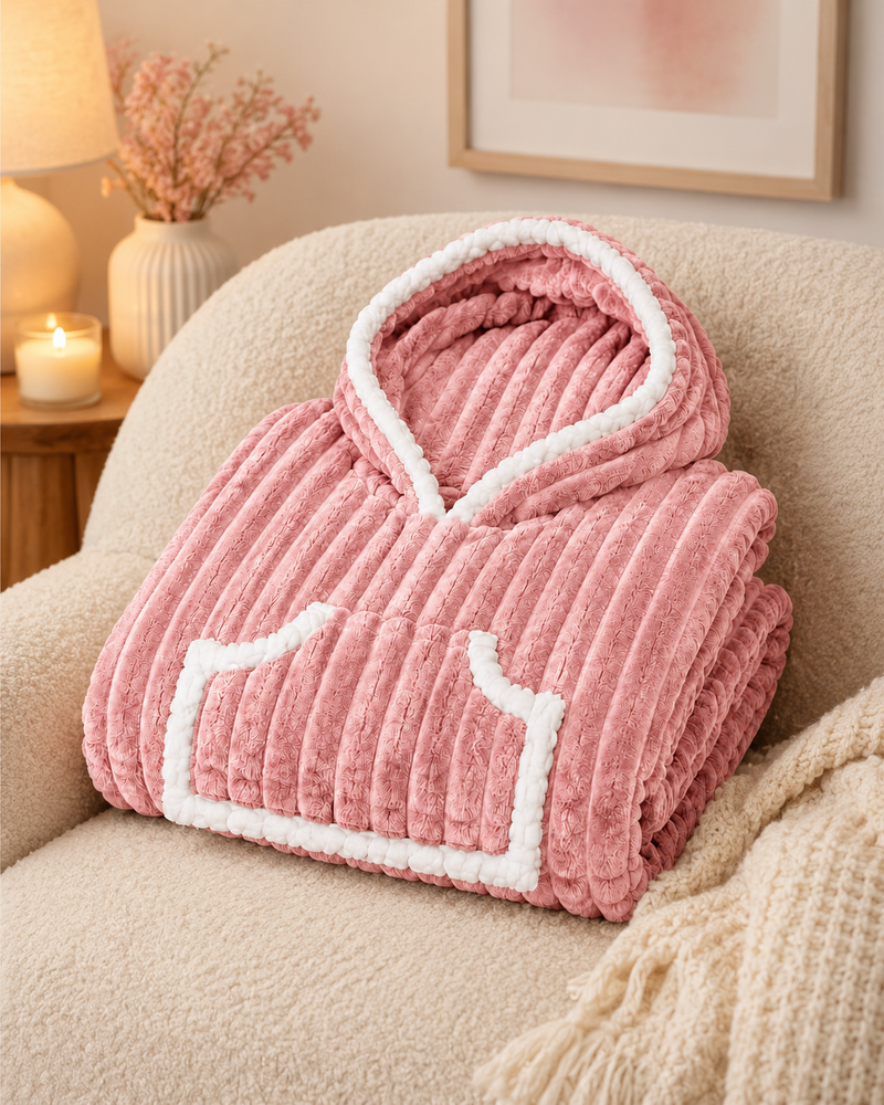 Pink Coozly Premium Wearable Blanket | Ultra Soft Double-Sided Fur Blanket Hoodie | Oversized Hooded Blanket with Pocket | Cozy Lounging & Sleeping Blanket | Baby, Teen & Adult (Copy)