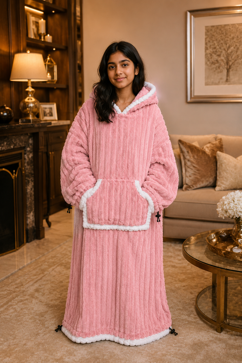 Pink Coozly Premium Wearable Blanket | Ultra Soft Double-Sided Fur Blanket Hoodie | Oversized Hooded Blanket with Pocket | Cozy Lounging & Sleeping Blanket | Baby, Teen & Adult (Copy)