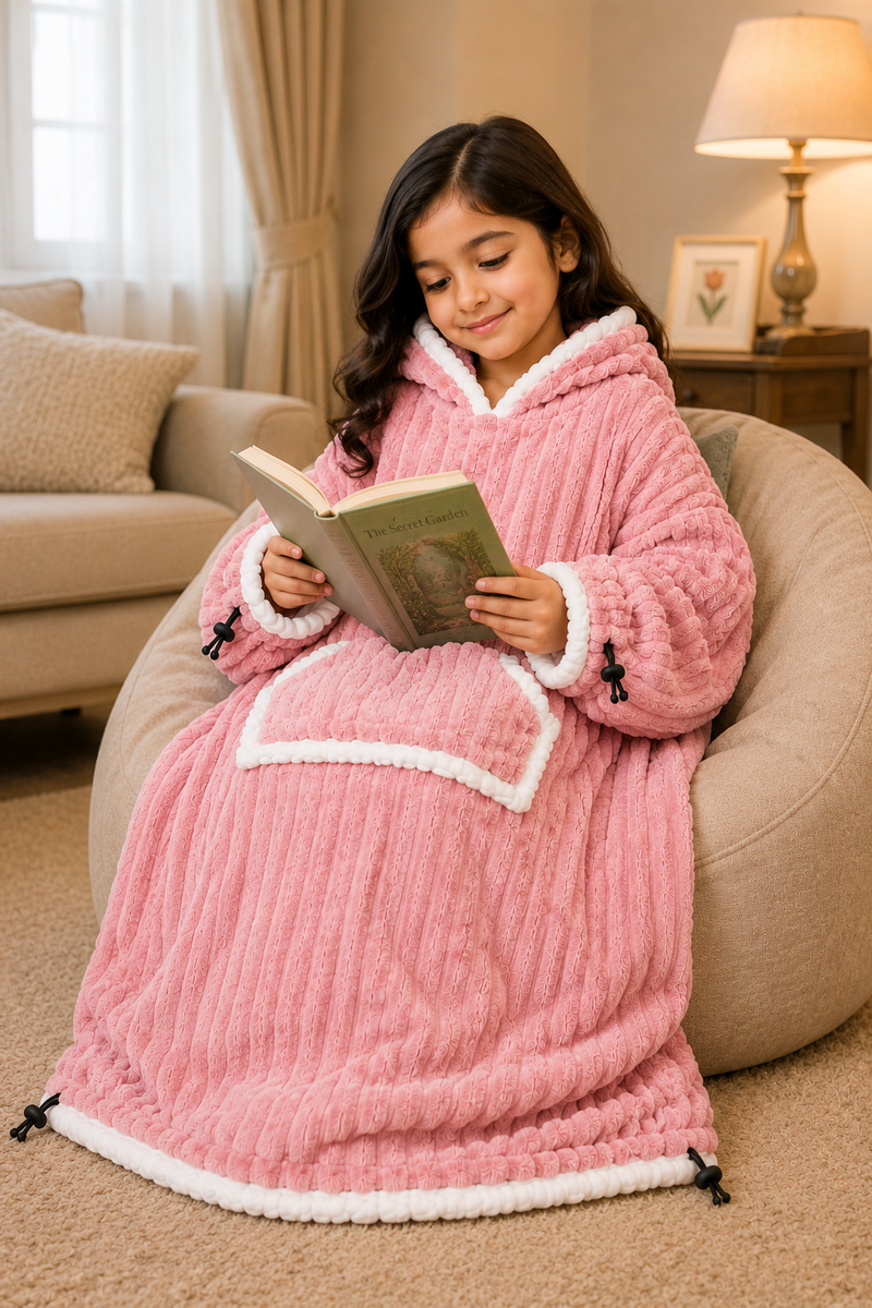 Pink Coozly Premium Wearable Blanket | Ultra Soft Double-Sided Fur Blanket Hoodie | Oversized Hooded Blanket with Pocket | Cozy Lounging & Sleeping Blanket | Baby, Teen & Adult (Copy)