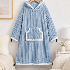 Blue Coozly Premium Wearable Blanket | Ultra Soft Double-Sided Fur Blanket Hoodie | Oversized Hooded Blanket with Pocket | Cozy Lounging & Sleeping Blanket | Baby, Teen & Adult