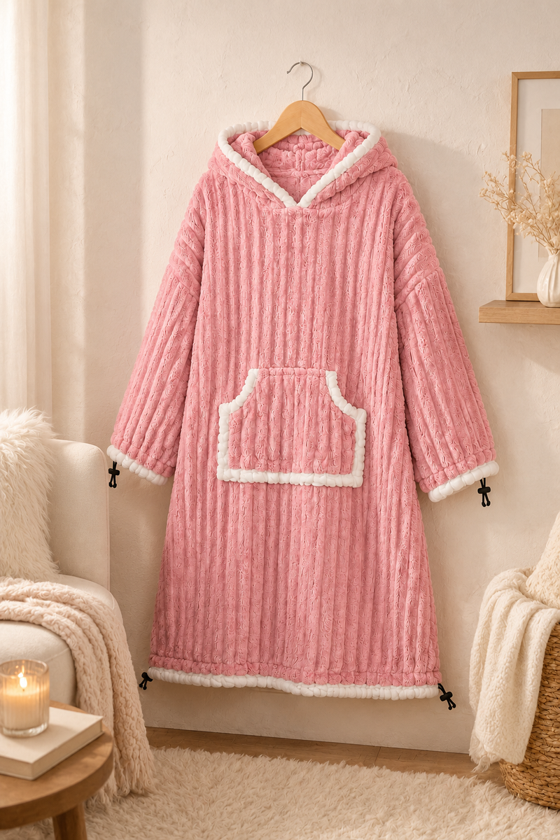 Pink Coozly Premium Wearable Blanket | Ultra Soft Double-Sided Fur Blanket Hoodie | Oversized Hooded Blanket with Pocket | Cozy Lounging & Sleeping Blanket | Baby, Teen & Adult (Copy)