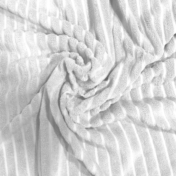 White Striped- Dermbrandt Premium Bath Towels with Loofah
