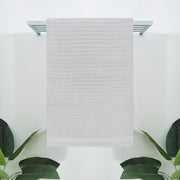 White Striped- Dermbrandt Premium Bath Towels with Loofah