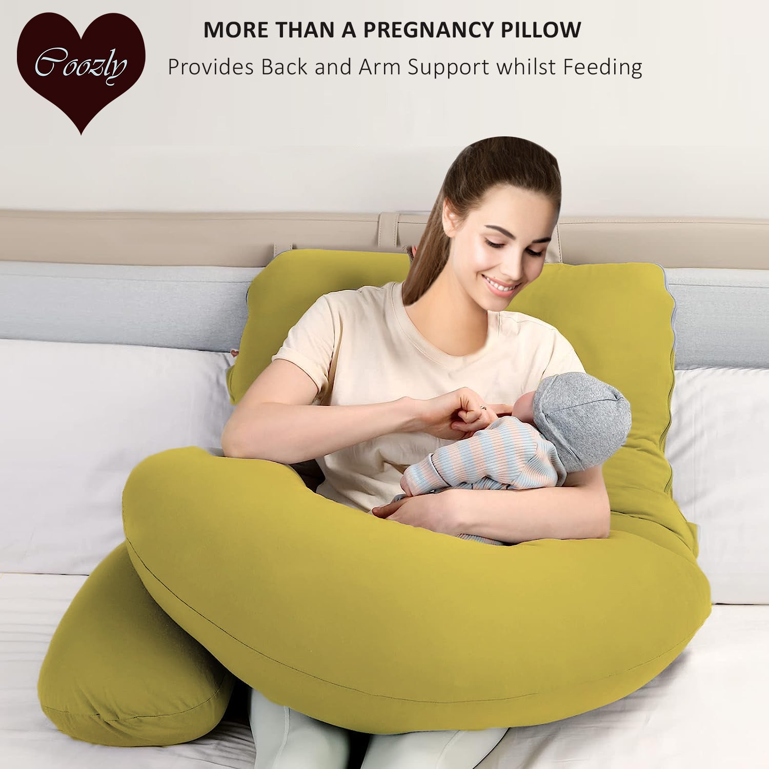 Yellow-Coozly Belly Back Pregnancy Pillow