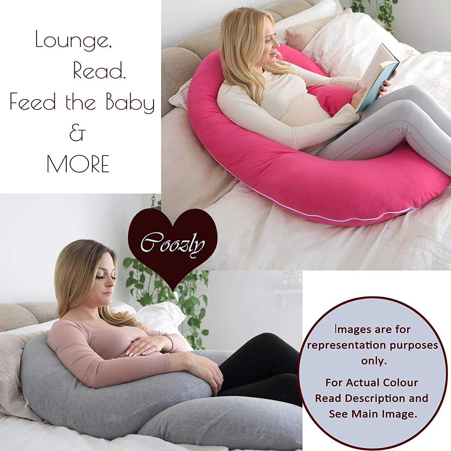 Born Star Fuschia - C Super Premium Pregnancy Body Pillow | Maternity Pillow