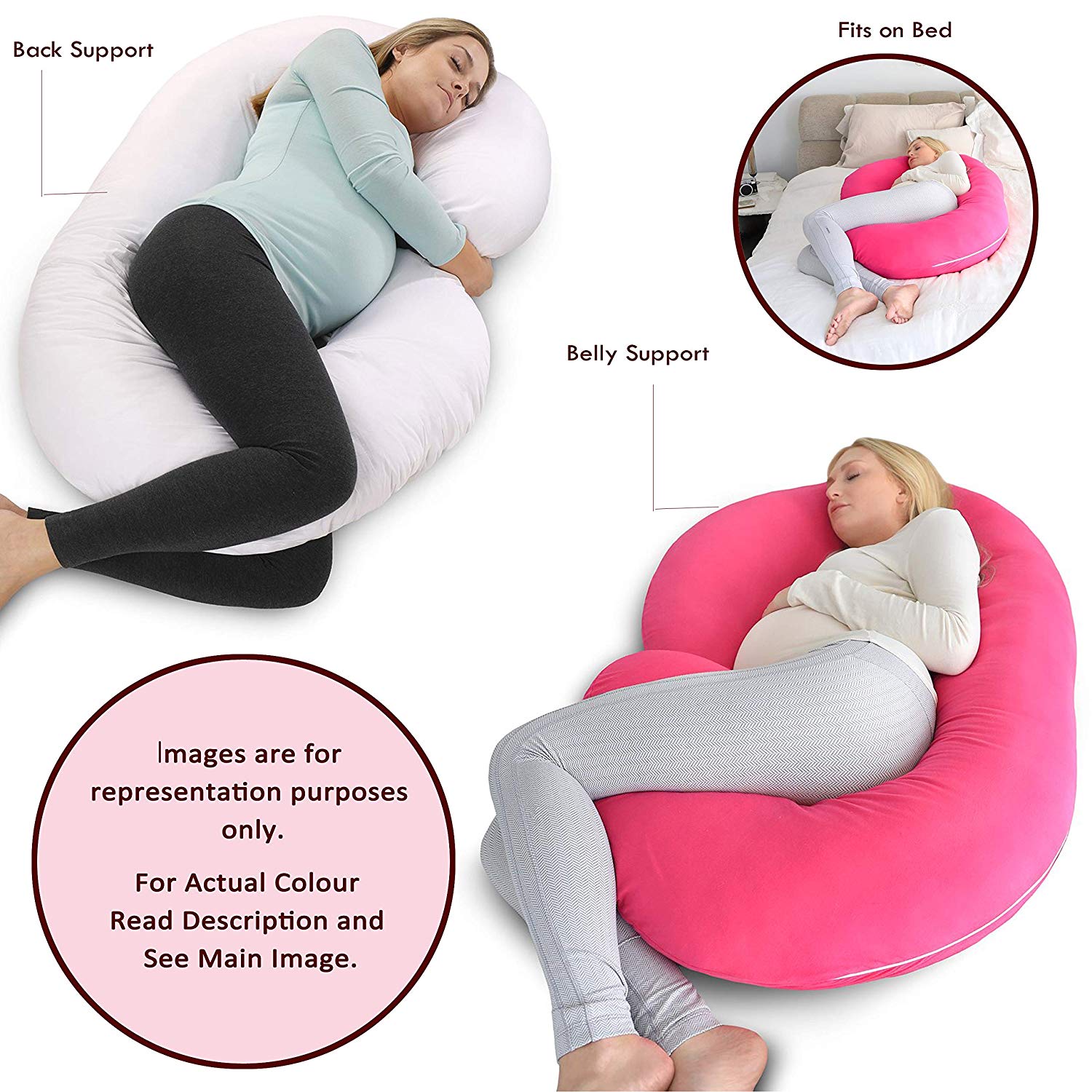 Born Star Fuschia - C Super Premium Pregnancy Body Pillow | Maternity Pillow
