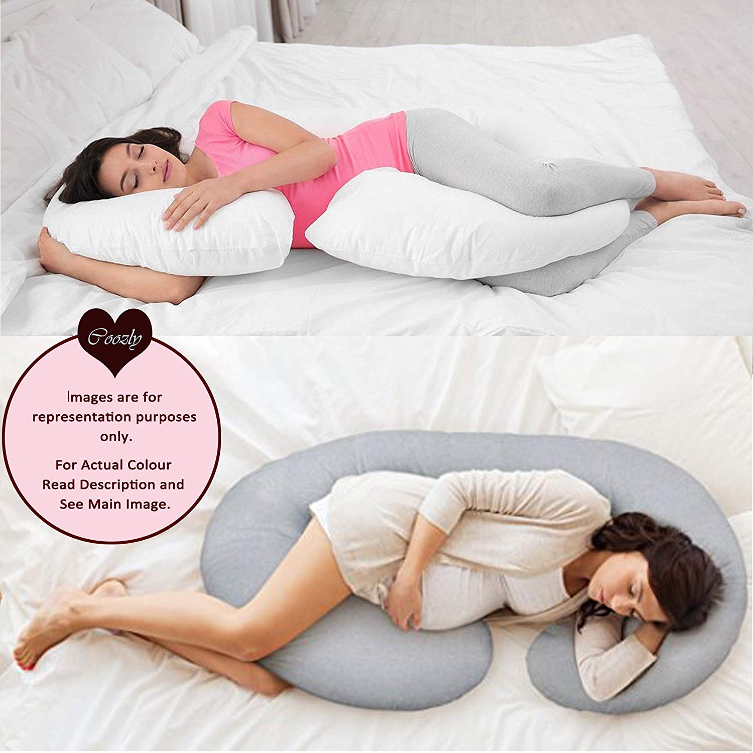 Pink-Coozly C Basic Pregnancy Body Pillow | Maternity Pillow