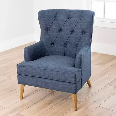 Navy Tufted Strand Accent Chair