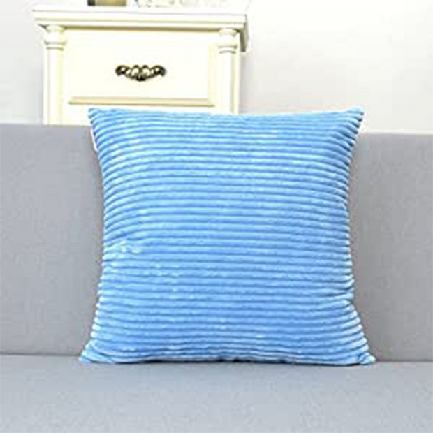 Coozly Special Edition Pillows - Powder Blue Striped Velvet - 1pc