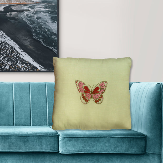 Butterfly Hand Embroidered Cushion
