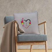 Heart Hand Embroidered Cushion