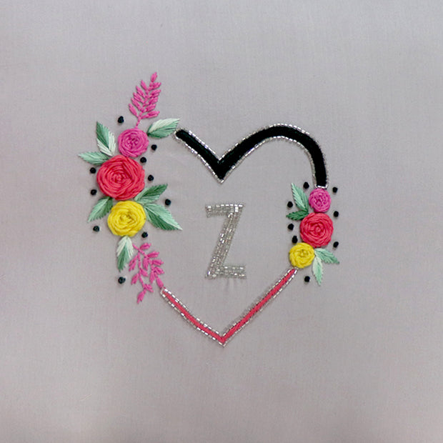 Heart Hand Embroidered Cushion